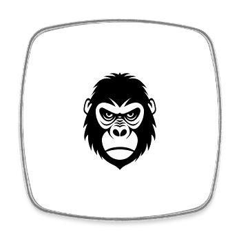 Gorilla - Square fridge magnet - white - Front