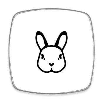 rabbit - Square fridge magnet - white - Front