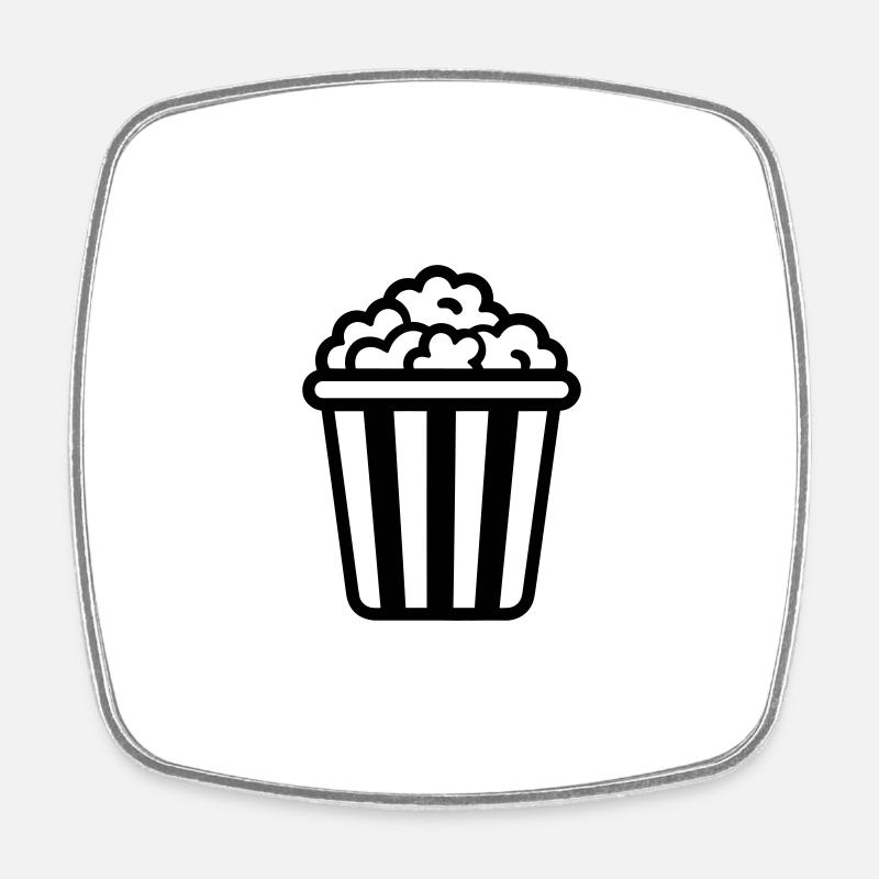 Popcorn - Viereckiger Kühlschrankmagnet - Weiß