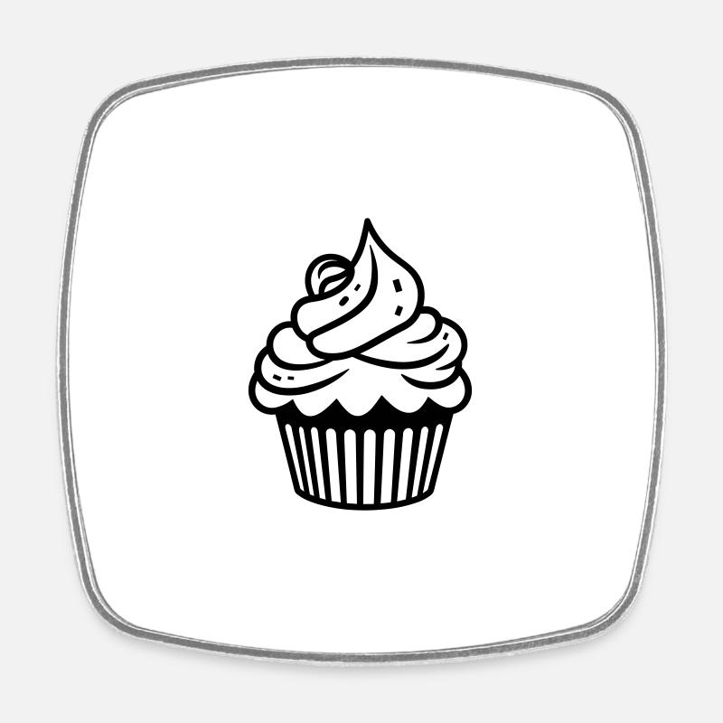 Cupcake - Magnet carré - blanc