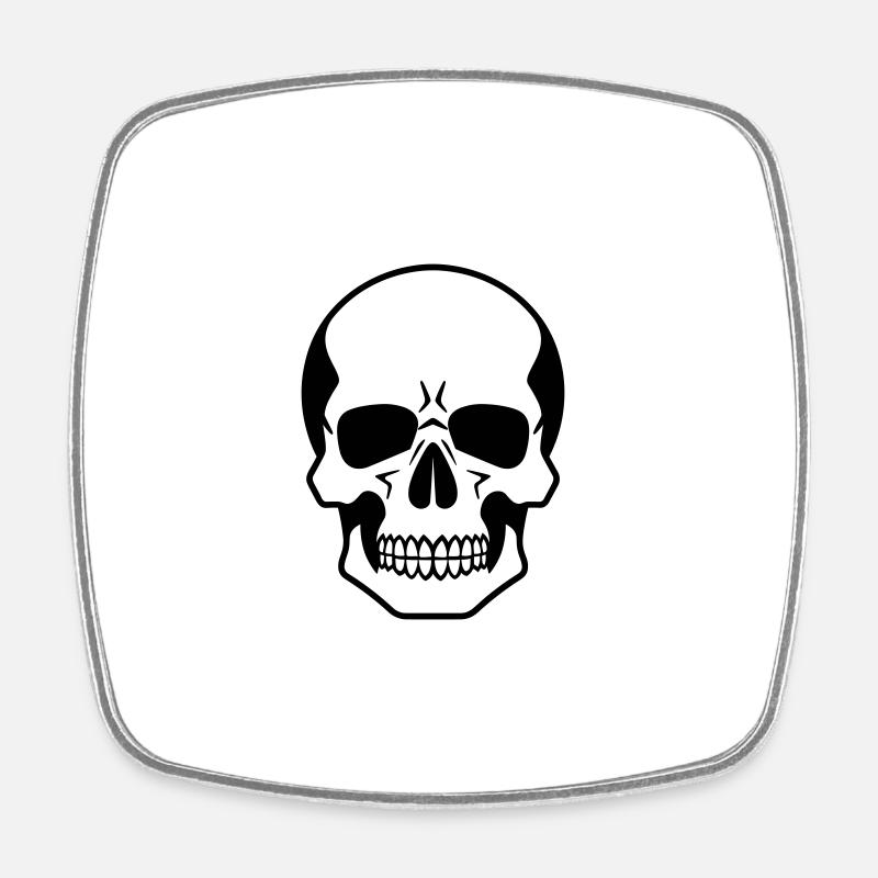 Tête de mort - Magnet carré - blanc