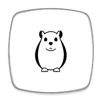 hamster - Square fridge magnet - white - Front