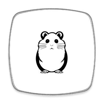Hamster - Viereckiger Kühlschrankmagnet - Weiß - Vorne