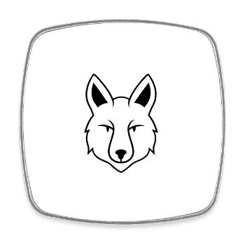 Wolf - Square fridge magnet - white - Front