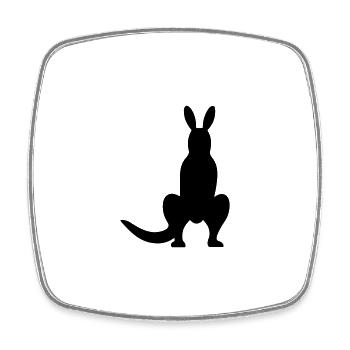 kangaroo - Square fridge magnet - white - Front