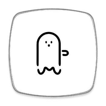 Ghost - Square fridge magnet - white - Front