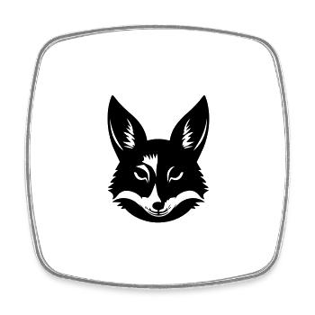 Fuchs - Viereckiger Kühlschrankmagnet - Weiß - Vorne