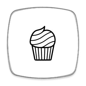 Muffin - Viereckiger Kühlschrankmagnet - Weiß - Vorne