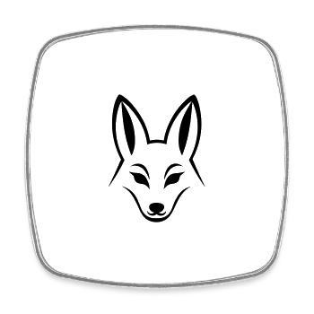 Fuchs - Viereckiger Kühlschrankmagnet - Weiß - Vorne