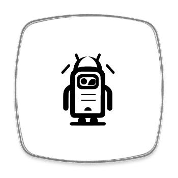 Petit robot - Magnet carré - blanc - Devant