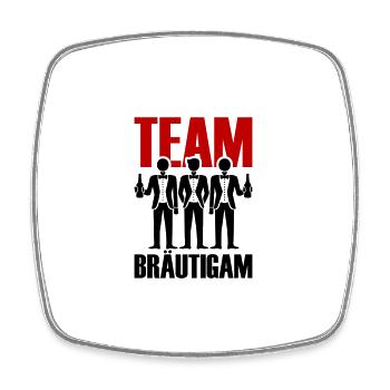 Team Bräutigam Polterhochzeit - Viereckiger Kühlschrankmagnet - Weiß - Vorne