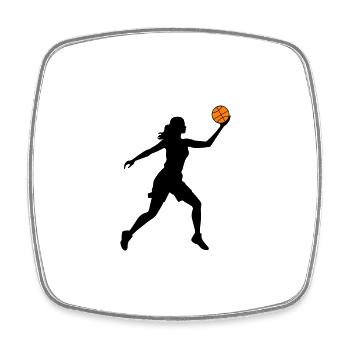 Basketballerin Symbol Basketball Spielerin Frau - Viereckiger Kühlschrankmagnet - Weiß - Vorne