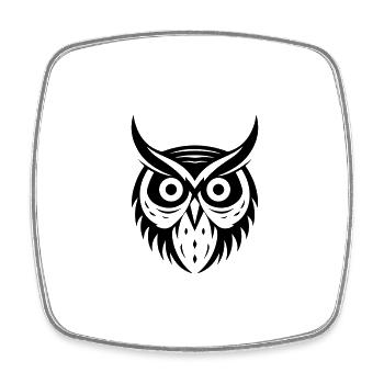 owl animal - Square fridge magnet - white - Front