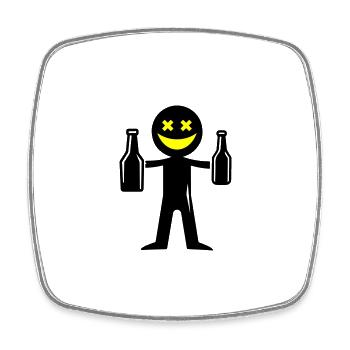 Bière Stick Figure - Magnet carré - blanc - Devant