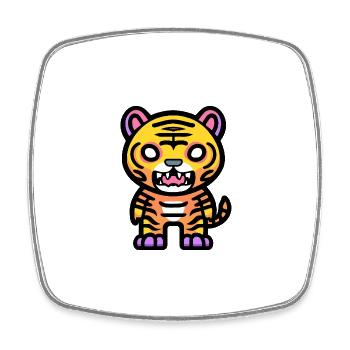 Tiger Halloween Comic - Square fridge magnet - white - Front