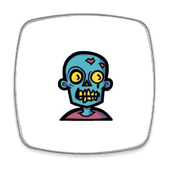 Zombie Halloween Comic Gruselig - Viereckiger Kühlschrankmagnet - Weiß - Vorne