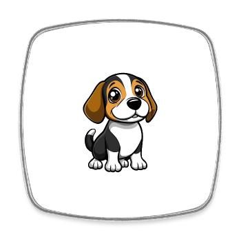 Beagle Dog Comic Baby - Square fridge magnet - white - Front