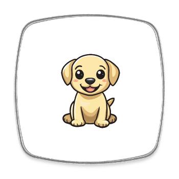 Labrador chien bande dessinée bébé - Magnet carré - blanc - Devant