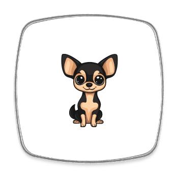 Chihuahua Dog Comic Baby - Square fridge magnet - white - Front
