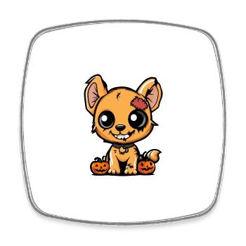 Chien Halloween Zombie Dessin animé - Magnet carré - blanc - Devant
