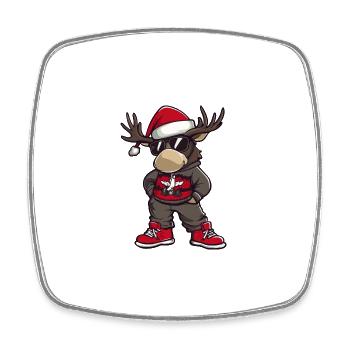 Moose Christmas X-Mas - Square fridge magnet - white - Front