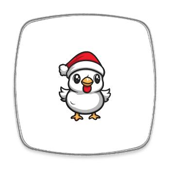 Poulet Noël Noël - Magnet carré - blanc - Devant