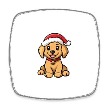 Golden Retriever Dog Christmas Christmas Funny - Square fridge magnet - white - Front