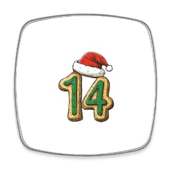 14 Zahl Weihnachten - Viereckiger Kühlschrankmagnet - Weiß - Vorne