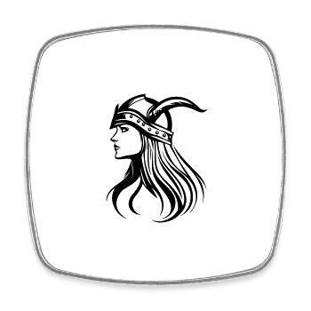 Viking Warrior Woman Head - Square fridge magnet - white - Front