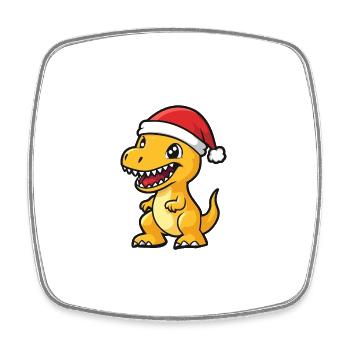 Dinosaur T-Rex Christmas Cute - Square fridge magnet - white - Front