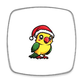 Papagai Weihnachten Niedlich - Viereckiger Kühlschrankmagnet - Weiß - Vorne