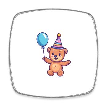 Bear Birthday Baby - Square fridge magnet - white - Front