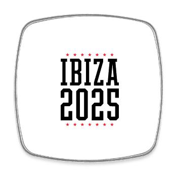 Ibiza 2025 - Square fridge magnet - white - Front