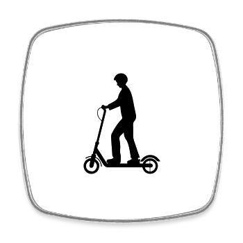 Scooter électrique - Magnet carré - blanc - Devant