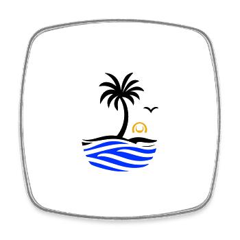 Ozean Palme Sommer - Viereckiger Kühlschrankmagnet - Weiß - Vorne