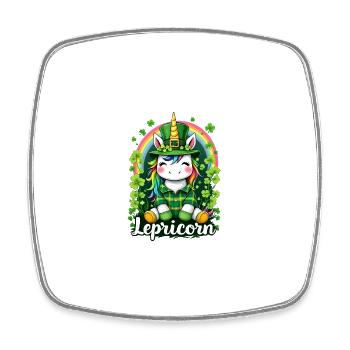 Lepricorn St Patrick's Day Unicorn Shamrock - Square fridge magnet - white - Front