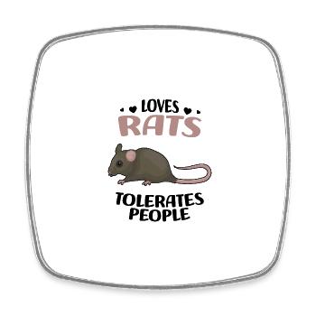 Rats - Square fridge magnet - white - Front