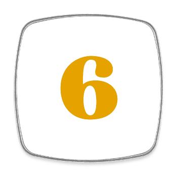 6 - Viereckiger Kühlschrankmagnet - Weiß - Vorne