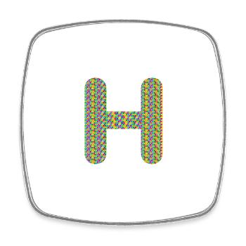 Colorful Heart H Design – Unique & Stylish! - Square fridge magnet - white - Front