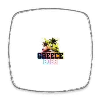 Greece 2025 Palm Trees Multicolored - Square fridge magnet - white - Front