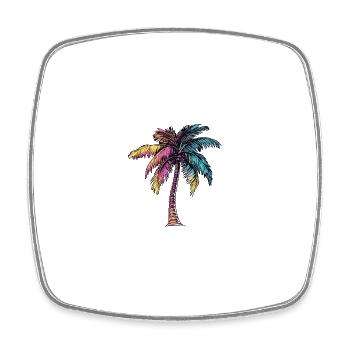 Palm Tree Multicolored - Square fridge magnet - white - Front