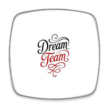 Dream Team - Square fridge magnet - white - Front