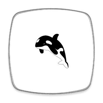 Orca / Schwertwal - Viereckiger Kühlschrankmagnet - Weiß - Vorne