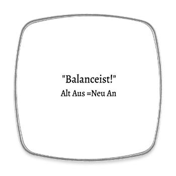 Balancist #1Neu 4 sw - Viereckiger Kühlschrankmagnet - Weiß - Vorne