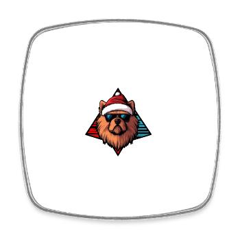 Chow Chow Dog Christmas Cool - Square fridge magnet - white - Front