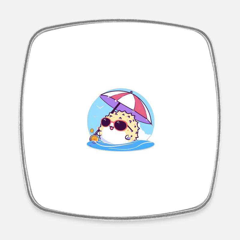 Pufferfish Paradise - Square fridge magnet - white