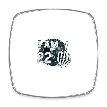 J’ai 22 ans plus 1 majeur Crâne drôle 23ème - Magnet carré - blanc - Devant