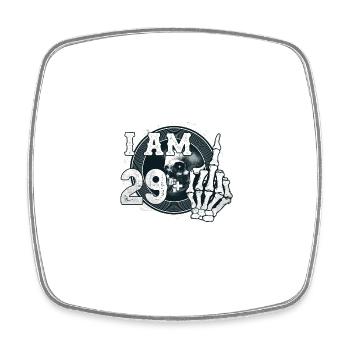 I'm 29 plus 1 middle finger Skull funny 30th - Square fridge magnet - white - Front