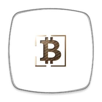 BTC-Logo - Viereckiger Kühlschrankmagnet - Weiß - Vorne