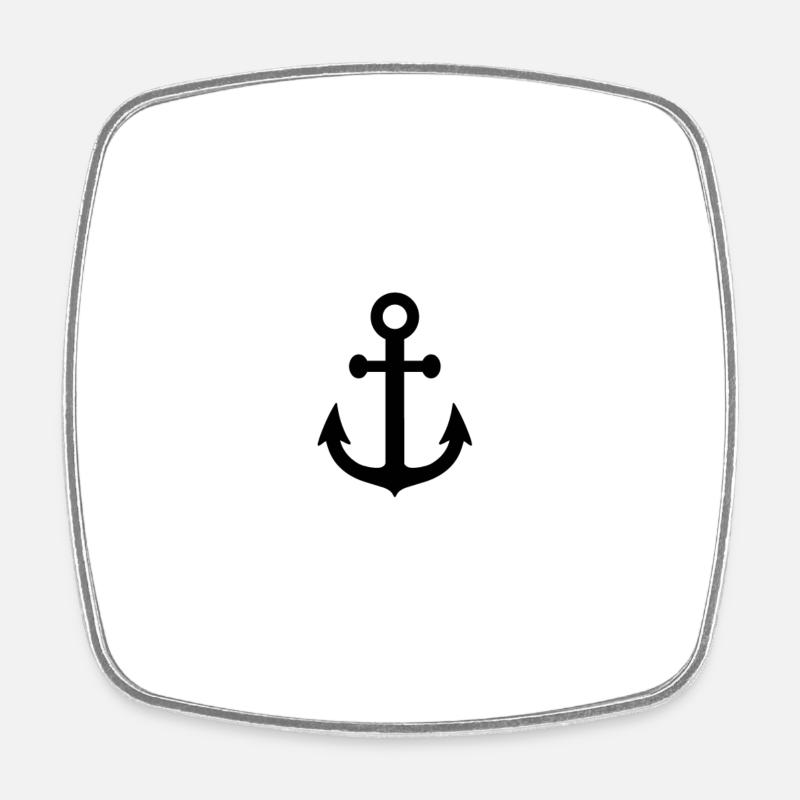 Encre Bateau - Magnet carré - blanc